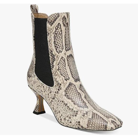 New Sam Edelman Lani Chelsea Fashion Bootie Slip kitten heel snakeskin 9.5 - Picture 1 of 8